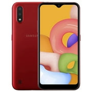 Smartphone Samsung Galaxy A01 Procesador Octa core Memoria RAM de 2GB Almacenamiento de 16GB Pantall Samsung SM-A015M Rojo