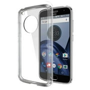 Funda Case para Motorola Moto G5 Plus LUXMO Funda de Acrilico transparente Rigido con los Bordes de Plastico suave tipo TPU