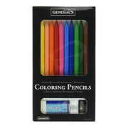 General Pencil 1114-12A Factis - Juego de lápices para colorear sin madera de 12 piezas surtido General Pencil 44974111423