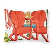 "Caroline's Treasures Funda de almohada estándar de tela con vista al patio sillas rojas 6140 FUND Caroline's Treasures 6140PILLOWCASE