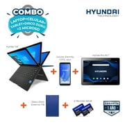 Hyundai Combo Laptop 2 en 1 11"+ Tablet + Celular + Disco Duro + 2 Micro SD 32GB HYUNDAI HyFlip