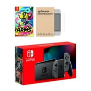 Nintendo Switch Gray Joy-Con Console Arms Bundle with Mytrix Tempered Glass Screen Protector - Impr Nintendo HADSKAAAA