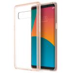 Funda Case para Samsung Note 8 Carcasa Transparente de Acrílico Rígido con Bordes de Plástico TPU LUXMO Rosa